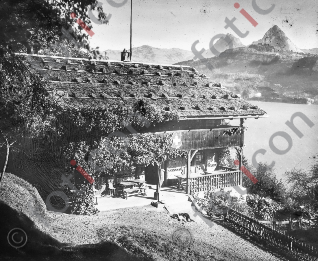 Das Rütli am Vierwaldstättersee | The Rütli Lake Lucerne - Foto simon-156-076-sw.jpg | foticon.de - Bilddatenbank für Motive aus Geschichte und Kultur